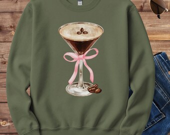 Espresso Martini Cocktail Club Crewneck Sweatshirt, Tini Time Sweatshirt, Martini Drink Sweatshirt, Espresso Martini Lover Gift