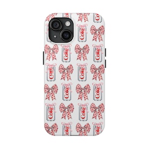 Diet Coke Phone Case, Coquette Aesthetic iphone case, iphone 15, 16, Diet Coke Girly Gift, Coquette Bows, Gift for Diet Coke Lover