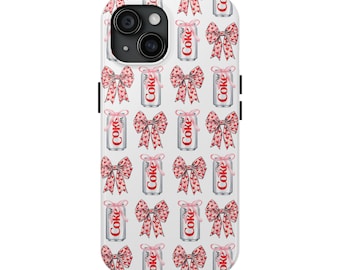 Diet Coke Phone Case, Coquette Aesthetic iphone case, iphone 15, 16, Diet Coke Girly Gift, Coquette Bows, Gift for Diet Coke Lover