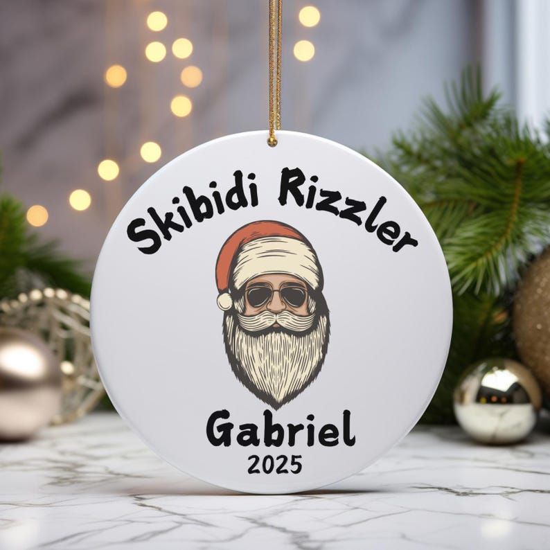 Skibidi Rizzler Custom Teen Meme Christmas Ornament - Gen Alpha, Funny ...