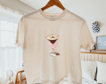 Espresso Martini Cropped T-Shirt Comfort Colors Martini Lover Gift Martini Club Tshirt Tini Time Espresso Martini Birthday