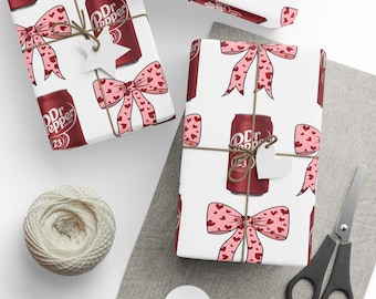 Dr. Pepper Wrapping Paper, Dr Pepper Gift Wrap, Dr Pepper Gifts, Dr Pepper Girly Dr Pepper Coquette Dr Pepper Decor Dr. Pepper Lover