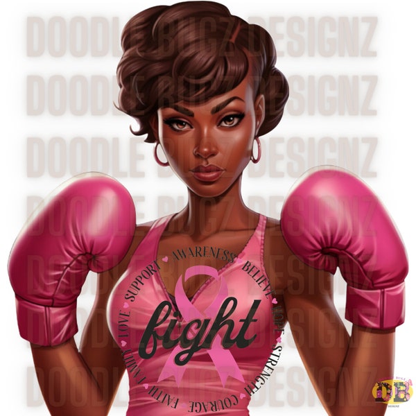 Fight Breast Cancer with boxing gloves png sublimation design download, Breast Cancer png, Cancer Awareness png, sublimate designs download