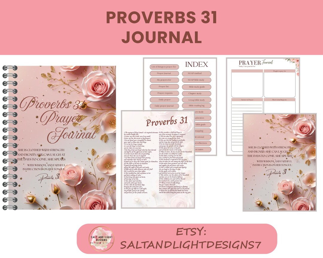Proverbs 31 Prayer Journal Printable | Digital Christian Devotional ...