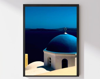 Santorini Mediterranean Sea Blue House Digital Photo - Instant Download - Printable Poster - Printable Wall Art - Home Decor Photo
