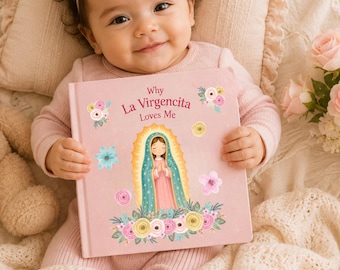 Personalized Virgen De Guadalupe Baby Book - Custom Catholic Goddaughter Gift - Baptism Gift for Girl - Faith Bedtime Book