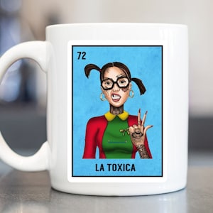Loteria-koffiemok, grappige Mexicaanse bingo La Toxica-beker, verjaardagscadeau voor beste vriend, grappig Chilindrina-kantoorinrichting, stijlvolle Spaanse mokken