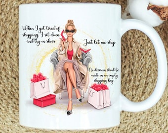 Shopaholic Coffee Mug: Glam Fashion Lover Gift