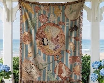 Personalized Picnic Blanket - Woven Cheese Board Tapestry Throw