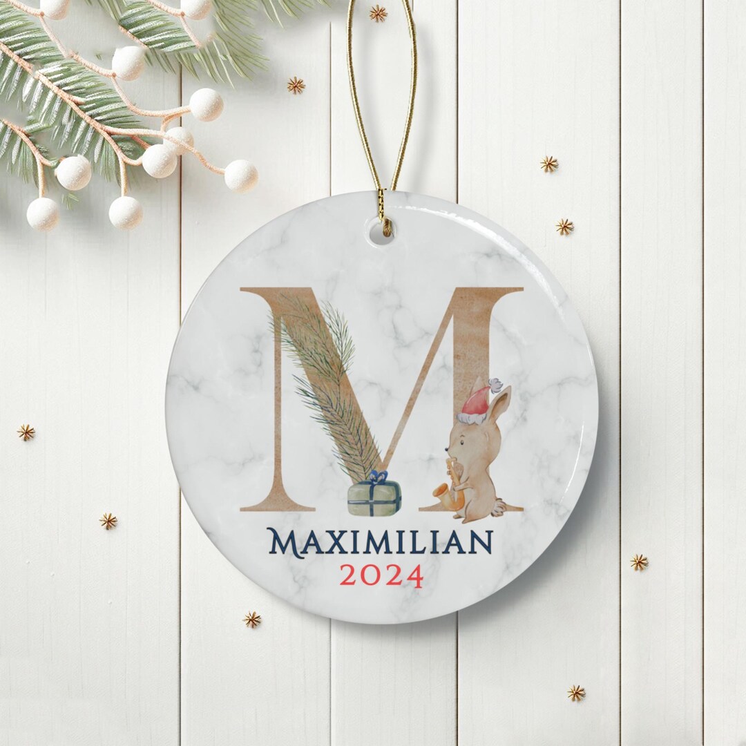 Custom Monogram Ornament - Children's Initial Gifts - Personalized ...