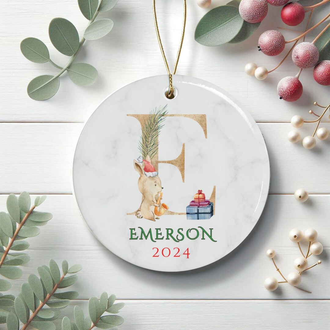 Personalized Monogram Alphabet Ornament Kids Inicial Ornaments Child ...