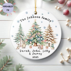 Personalized Family Christmas Ornament 2025 - Custom Last Name Holiday Keepsake - Ceramic Ornament for Family Tree - Cute Gift for Families