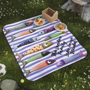 Personalized Picnic Blanket for Family - Custom Waterproof Outdoor Blanket - Summer Concert Name Blanket- Camping Gear - New Home Gift Idea