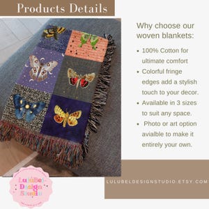 Material: 100% Cotton
Colorful fringed edges
Woven threads
Available in 3 sizes
Choose between Artwork and Photo variants to best suit your design specifics
Please note: Be aware that mockups do not fully showcase the final product