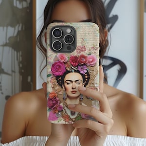 Mexican iPhone Tough Cell Case - Frida Phone Case Gift for Mom - Trendy iPhone 16 15 14 13 12 Pro Max 8 Plus X - Samsung Galaxy S24 S23 S22