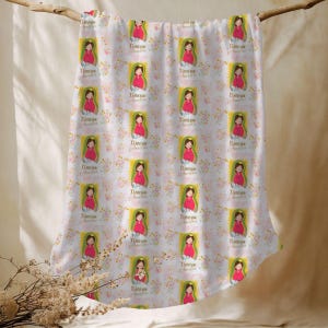 Manta de bebé personalizada de la Virgen de Guadalupe – Regalo de bautizo para familia mexicana – Manta de minky católica con nombre personalizado – Nuestra Señora de Guadalupe