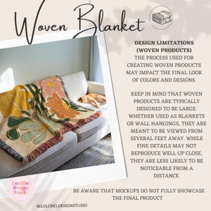 Why choose our blanket:  100% cotton, colorful fringe edges adds a stylish touch, available in 3 size to suit your space, photo or art option to make it entirely your own.