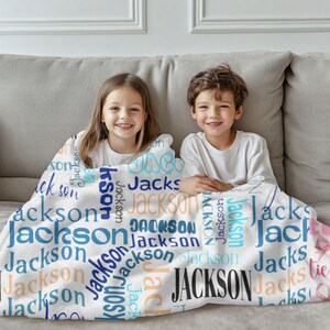 Gepersonaliseerde deken voor jongens - naamdeken babykamer - aangepaste dekens voor zoon - decor jongen kinderkamer - peuterdeken met naam
