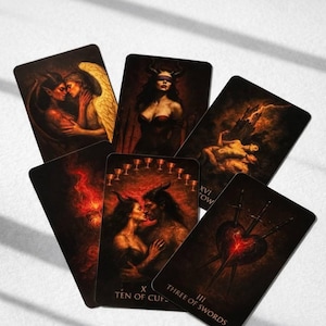 Whisper of the Inferno Tarot Deck, Gothic Fantasy, 78-Card Dark Romance (Guidebook)