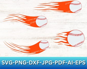 Honkbal vlam SVG | Honkbal Vlammen | Honkbal met Vlammen | Vlammend Honkbal | Honkbal bundel SVG | Honkbal illustraties |