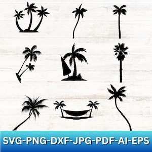 Palm Tree SVG | Palm Tree Bundle | Palm Tree Silhouette | Palm Tree Clip Art | Palm Tree | Tree Silhouette | Tree Clip Art | Tree SVG