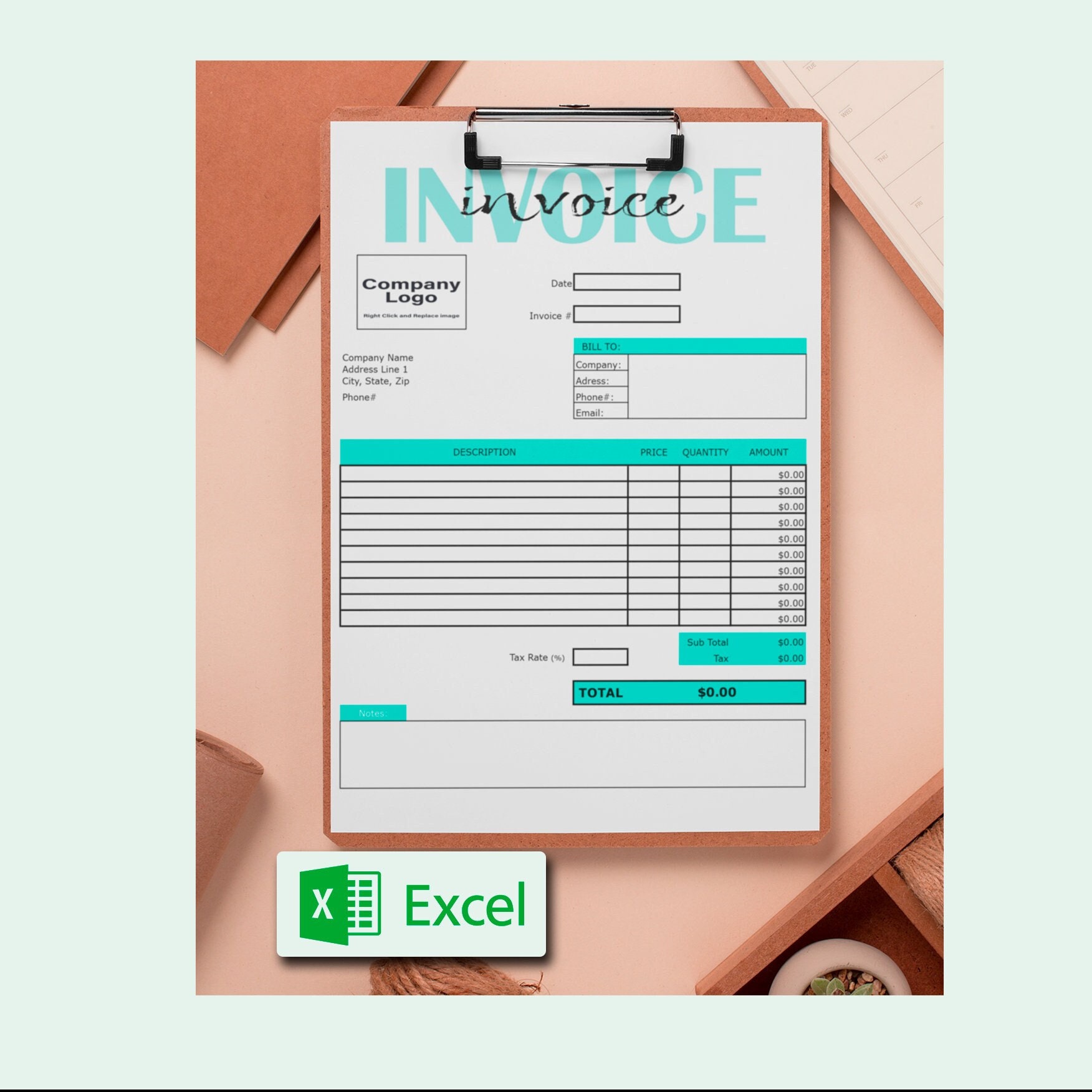 Small Business Invoice Template Business Template for Excel Simple ...