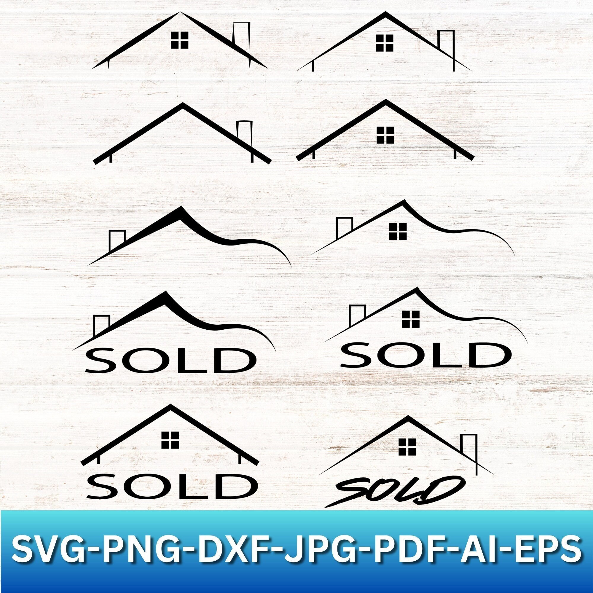 Real Estate Roof Line Bundle | Roof Line SVG | Roof Line PNG | Sold ...