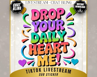 Adesivo do fã-clube do TikTok: Deixe seu coraçãozinho diário! Download digital em PNG transparente.