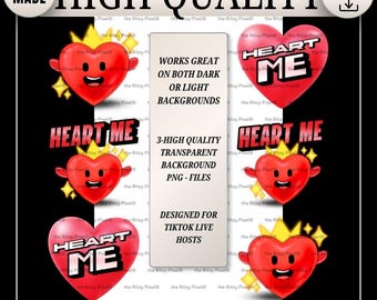 TikTok Heart Me Red Chat Stickers 3D Cartoon Character Emote Pack