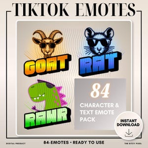 Ensemble PNG d'émoticônes de diffusion en direct TikTok, graphiques de réaction de discussion en direct (téléchargement numérique)