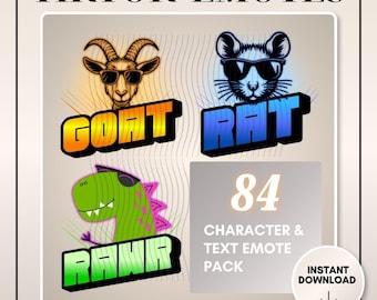 Pacote de figurinhas PNG do TikTok para transmissões ao vivo, emotes divertidos para bate-papo e download digital.