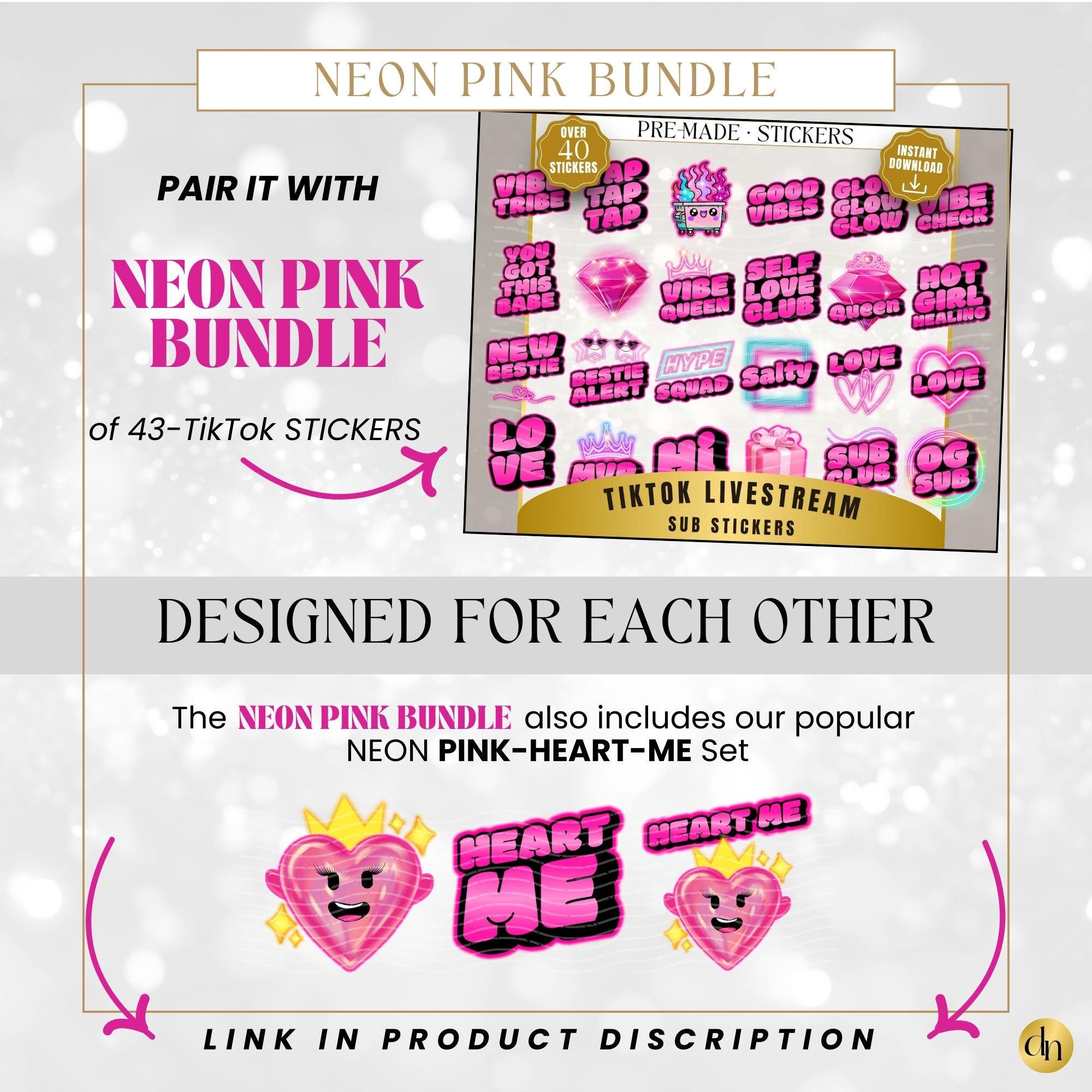 Alphabet Emotes Pink Chrome Alphabet Emotes Tiktok Live Chat Stickers PNG Bundle ...