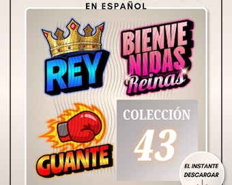 Spanish (Espanol) TikTok Emotes Neon Bold Text Livestream Chat Stickers Digital Download