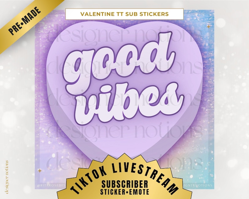 Tiktok Subscriber Stickers, Valentine Tik Tok Sub Emote, Twitch ...
