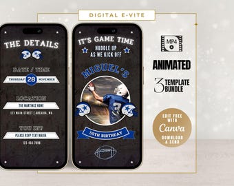 Convite de aniversário do Dallas Cowboys para personalizar com o Canva (Vídeo MP4)