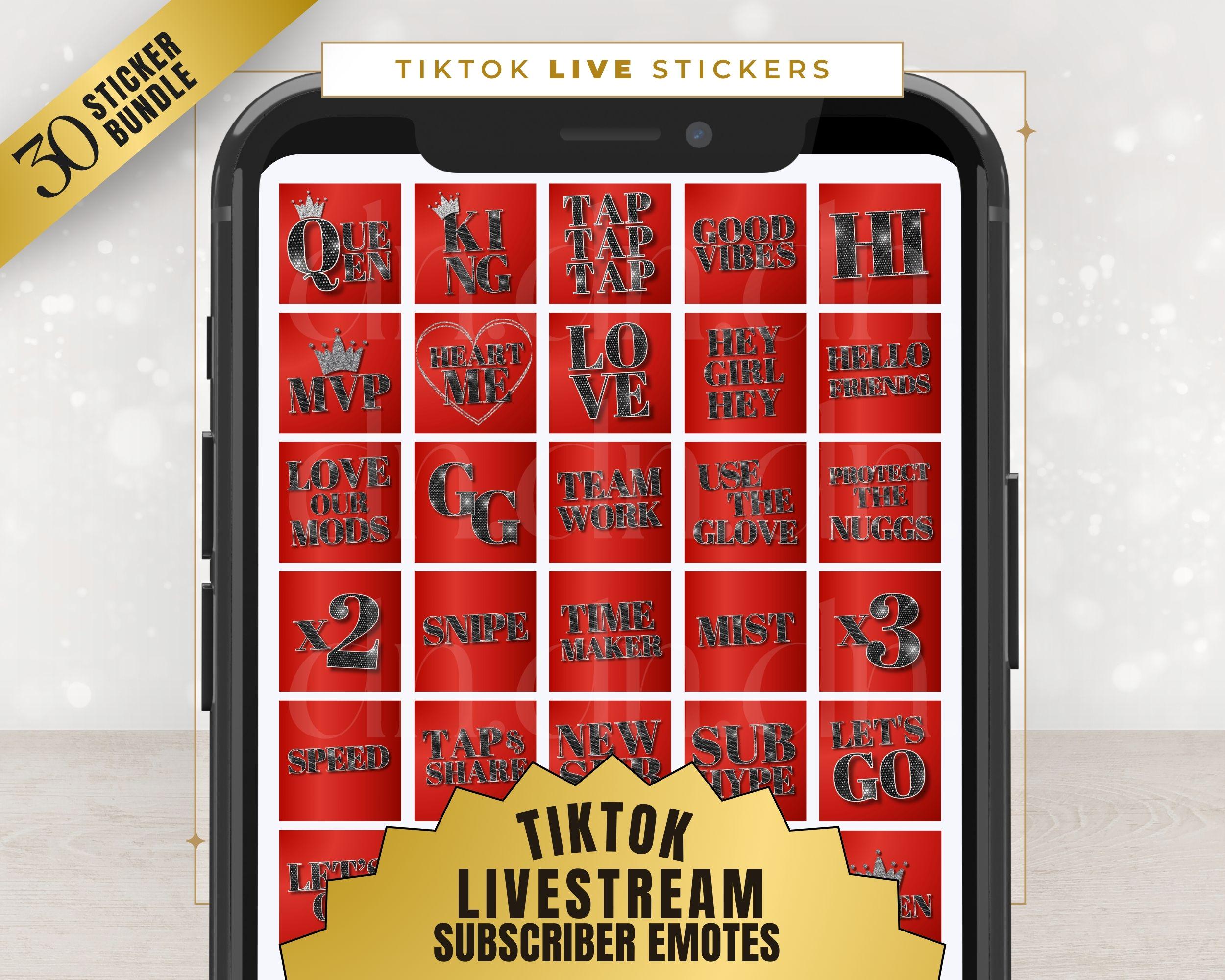 Tiktom Stickers Tik Tok Sub Stickers, Tiktok Live Emotes, Stickers for Tiktok Live ...