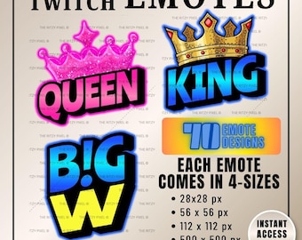 Twitch Emotes Neon TikTok Super Fan Sticker Live Stream Chat PNG Bundle Digital Download
