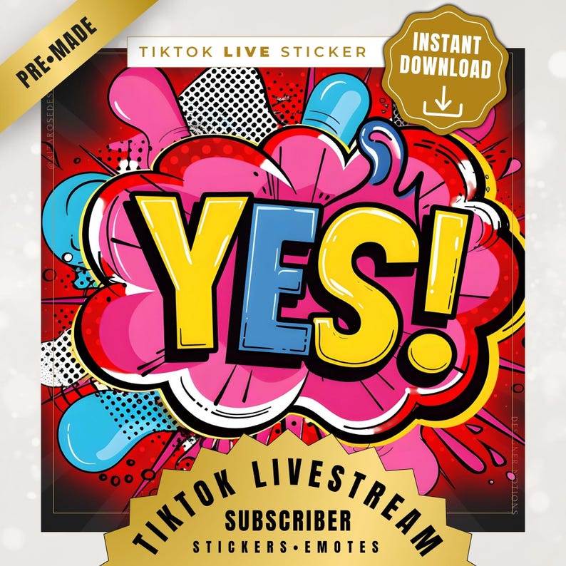 Tiktok Subscriber Stickers, Tik Tok Sub Stickers, Livestream Stickers ...