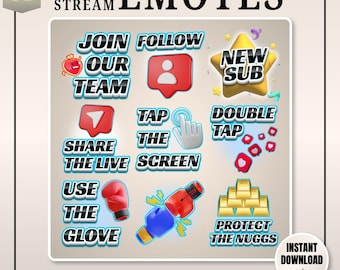 3D TikTok Livestream Emote Pack Battle and Holiday Chat Stickers Digital Download