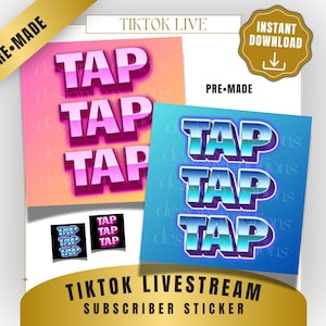 TikTok Live Tap Emote: Pink & Blue Subscriber Sticker (Digital Download)
