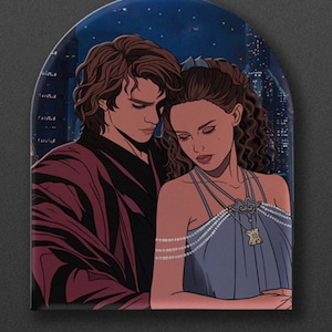 PRÉ-ENCOMENDA Anakin Skywalker e Padmé suporte de acrílico