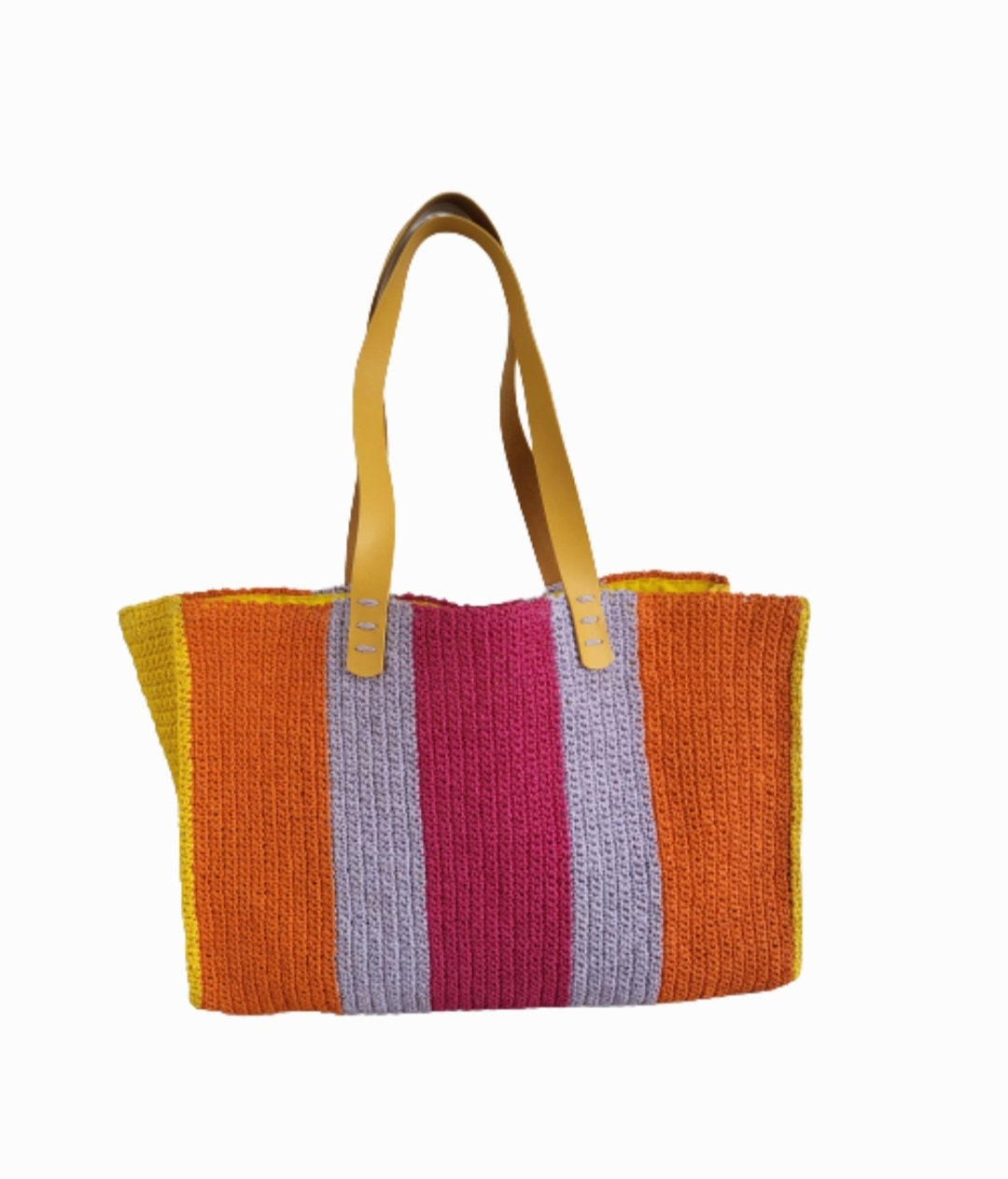 Tulip Tan Raffia Embossed Recycled Top Handle