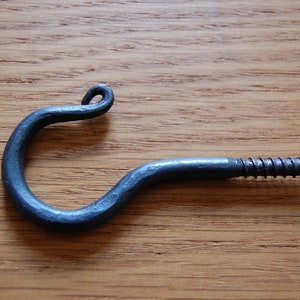 Screw hooks hand-forged, ceiling hooks, wall hooks