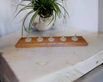 Tea Lights & Timber" - Wood Candle Holder