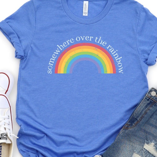 T-shirt Somewhere over the Rainbow T-shirt Peace and Love Equality Inclusive Fashion LGBTQ Pride SocialJustice, Harmony Apparel, Peace