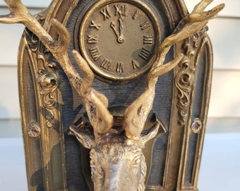 Vintage Bradley Hubbard Cast Iron BPOE Elk Clock Figure Bookend B&H LG