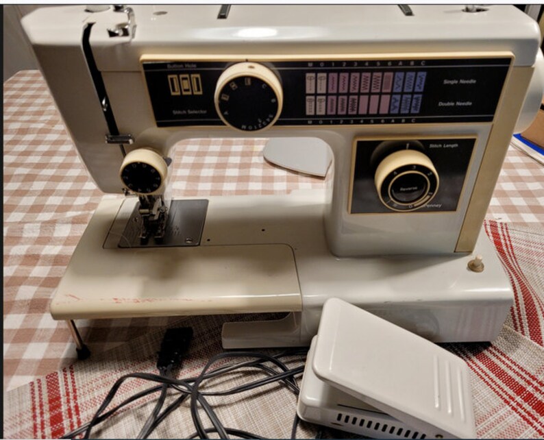 Jc Penney Free Arm Sewing Machine Model 6912 Working Etsy