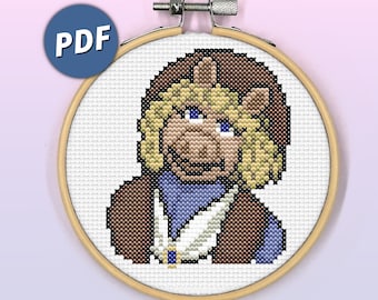 Miss Piggy Muppets Christmas Carol Cross Stitch Pattern (PDF Pattern)