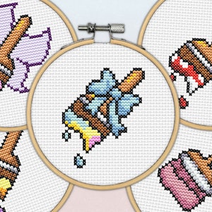 Neopets Paint Brush cross stitch patterns,  Baby pb, Faerie pb, Rainbow pb, Pirate pb, Plushie pb, nostalgia pattern, modern chart, Neopets