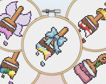 Neopets Paint Brush Cross Stitch Patterns: Baby, Faerie, Rainbow, Pirate, Plushie (PDF Patterns)
